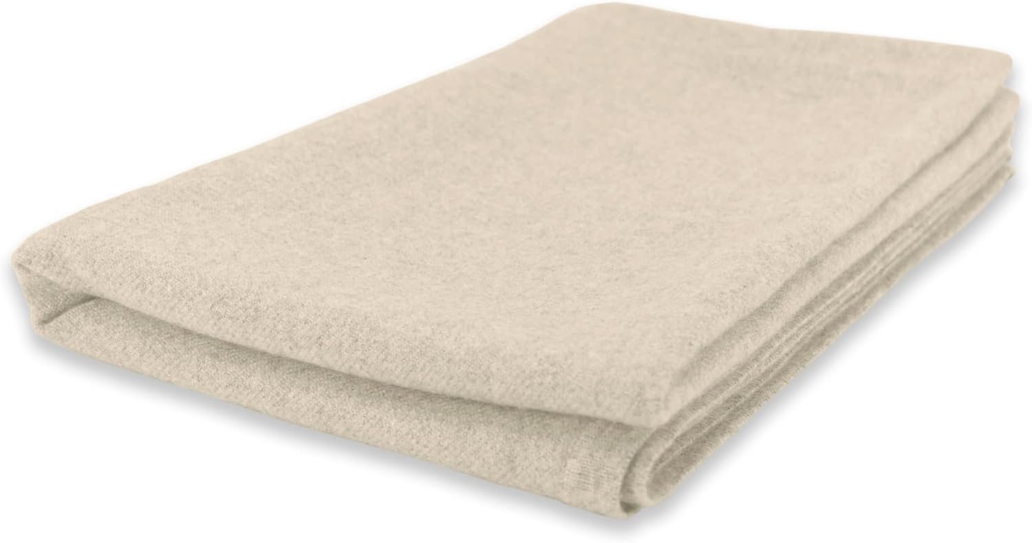 Jet&Bo 100% Pure Cashmere Travel Blanket & Storage Pouch Sand 60" x 45" in Gift Box