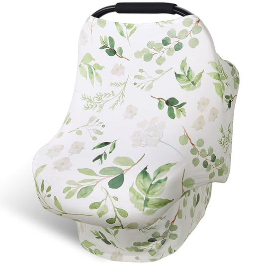 Nursing Cover Breastfeeding Scarf, Car Seat Covers for Babies Infant Carseat Canopy, Stretchy Soft Breathable Multi-Use Cover Ups for Stroller High Chair Shopping Cart, Baby Essentials for Summer-BubblyBeeBaby