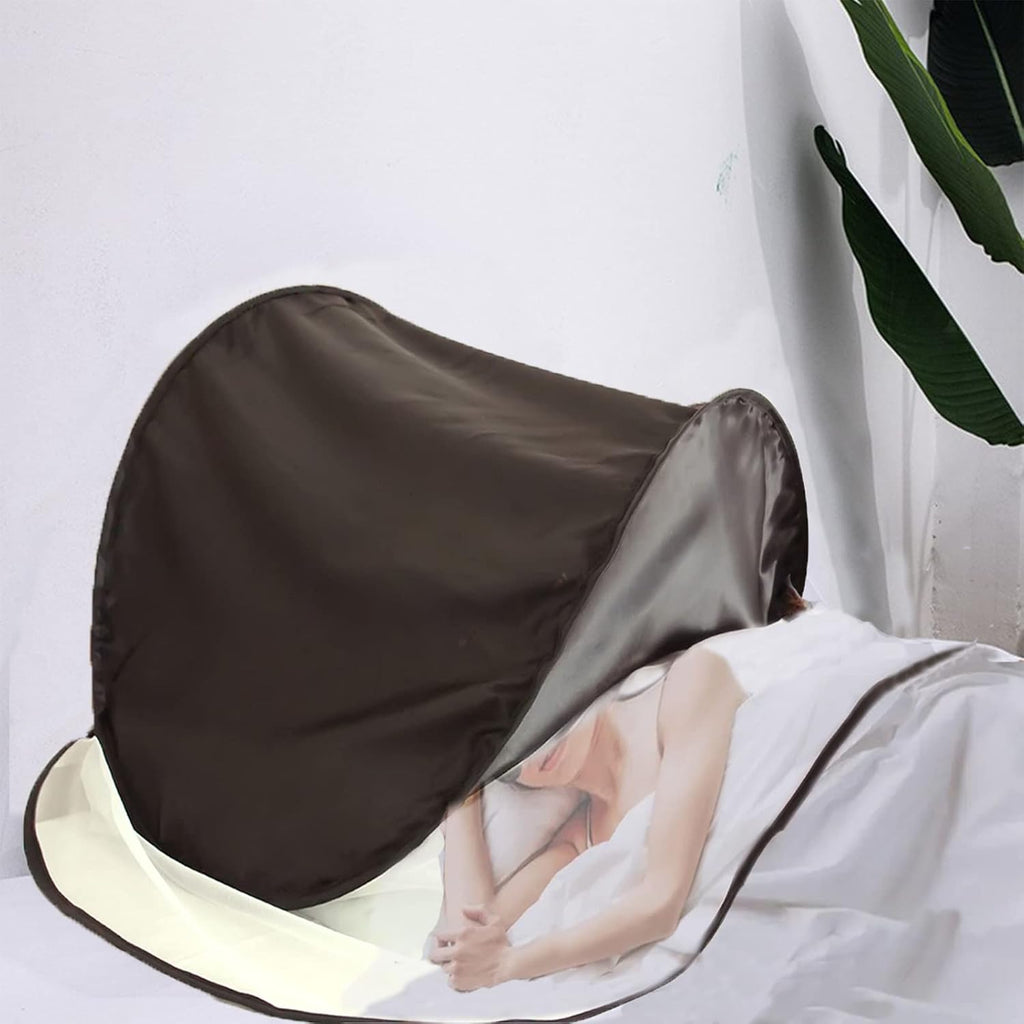 CMINGJ Portable Mosquito Head Net Foldable Pop-Up Travel Essentials Mosquito Net for Bed Free Installation-Large Size Suitable for Bedroom, Camping, nap (Black Large)