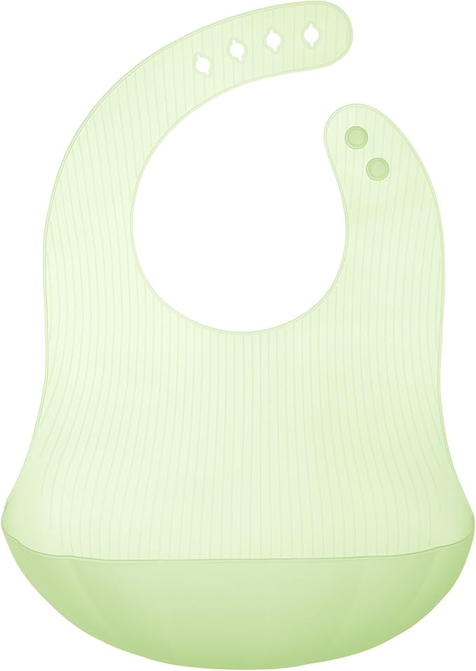 Olababy Fold N Go Silicone Baby Bib w Travel Case | Lightweight Design Eases Pressure Bruising for Infants & Toddlers-BubblyBeeBaby