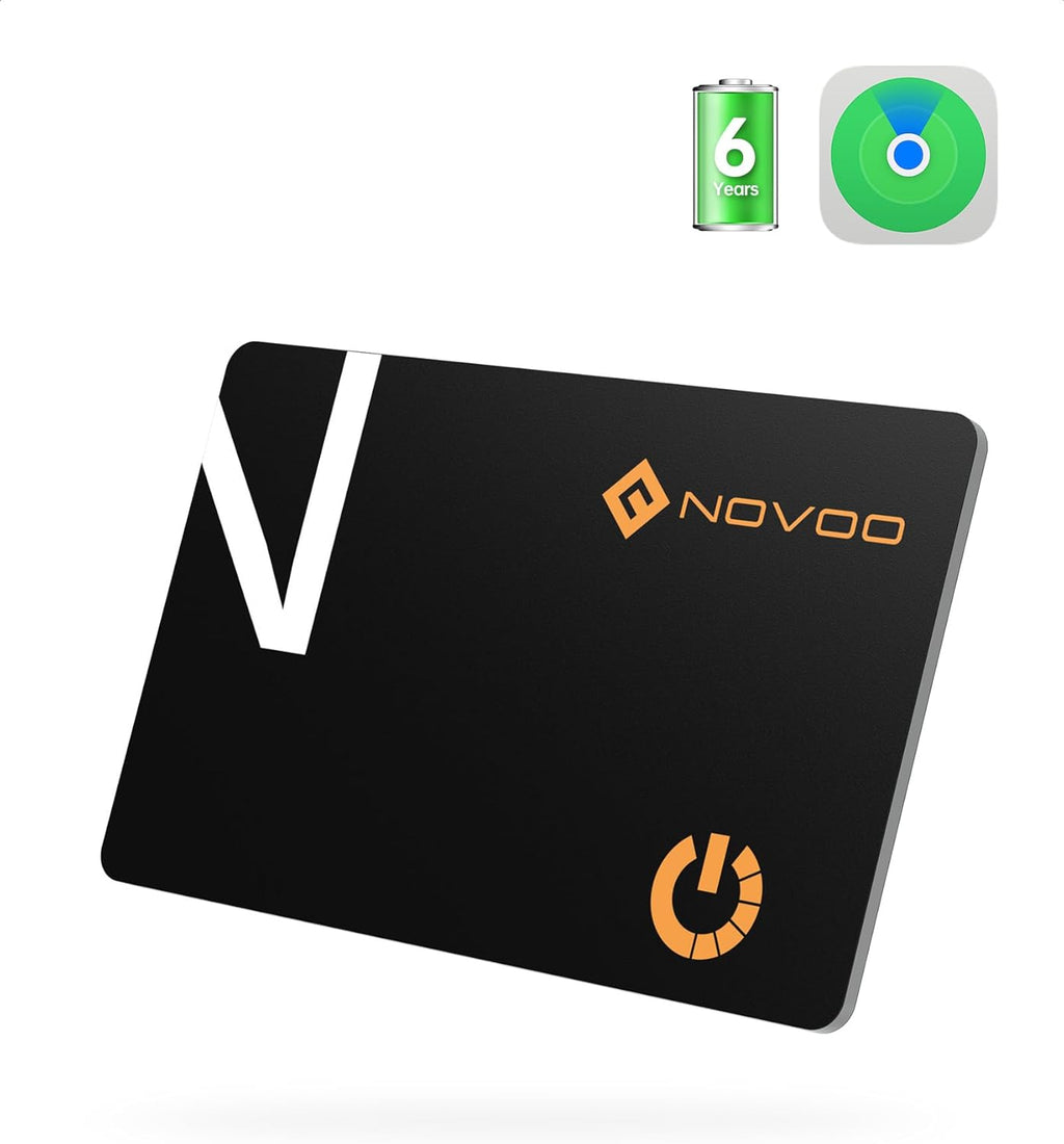 NOVOO Air Locator Tag (iOS Only) Wallet Tracker Card with Apple Find My, Smart Card Bluetooth Tracker, 6 Years Battery, IP68 Waterproof, 1.6mm Keys Finder and Item Locator for Keys, Bags, Passport