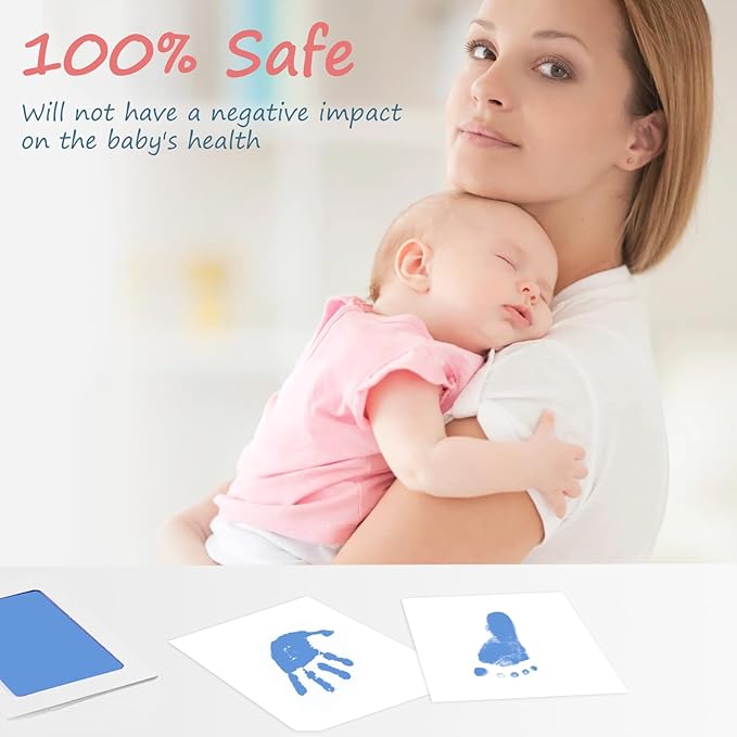 Inkless Baby Hand and Footprint Kit,Clean Touch Ink Pad for Baby Footprint Kit,No Mess Dog Paw Print Kit,DIY Footprint Ink for Baby Keepsake Gifts for Boys and Girls-BubblyBeeBaby