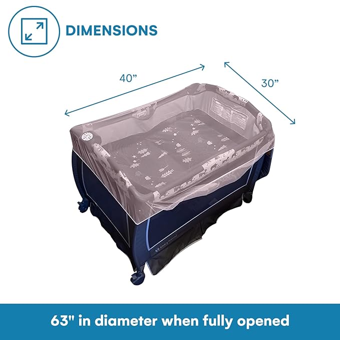 Enovoe Mosquito Net for Stroller, Bassinet, Cradle - Blue Baby Mosquito Net Cover for Playards, Pack N Plays, Mini Crib-BubblyBeeBaby