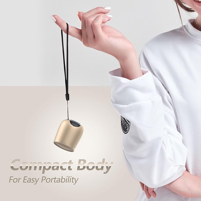 INSMY Small Bluetooth Speaker, Waterproof Mini Portable Wireless Speaker, Punchy Bass Rich Audio Stereo Pairing, Handheld Pocket Size,Built in Mic for Hiking Biking Gift Laptop Tablet (Gold)-BubblyBeeBaby
