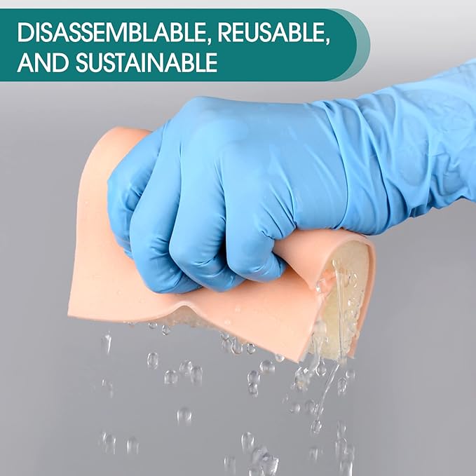 IM,SQ Injection Practice Pad Model with Skin, Subcutaneous Tissue and Muscle Layer for Nurse and Medical Student Training, Wearable Design-BubblyBeeBaby