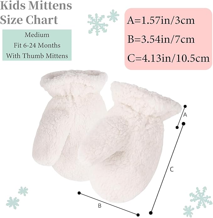 Zsedrut Baby Boys Winter Glove Warm Toddler Infant Girls Mittens Fleece Lined Gloves 1-7 Years-BubblyBeeBaby