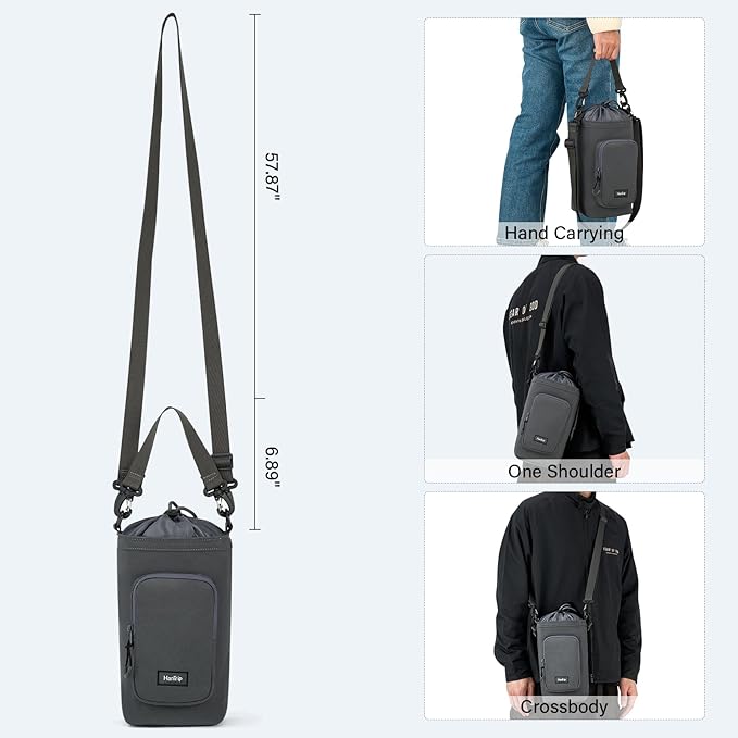 Insulated Water Bottle Carrier Bag with Strap Phone Pocket for 25/32/40/64 oz Tumbler Cup, Water Bottle Holder-BubblyBeeBaby