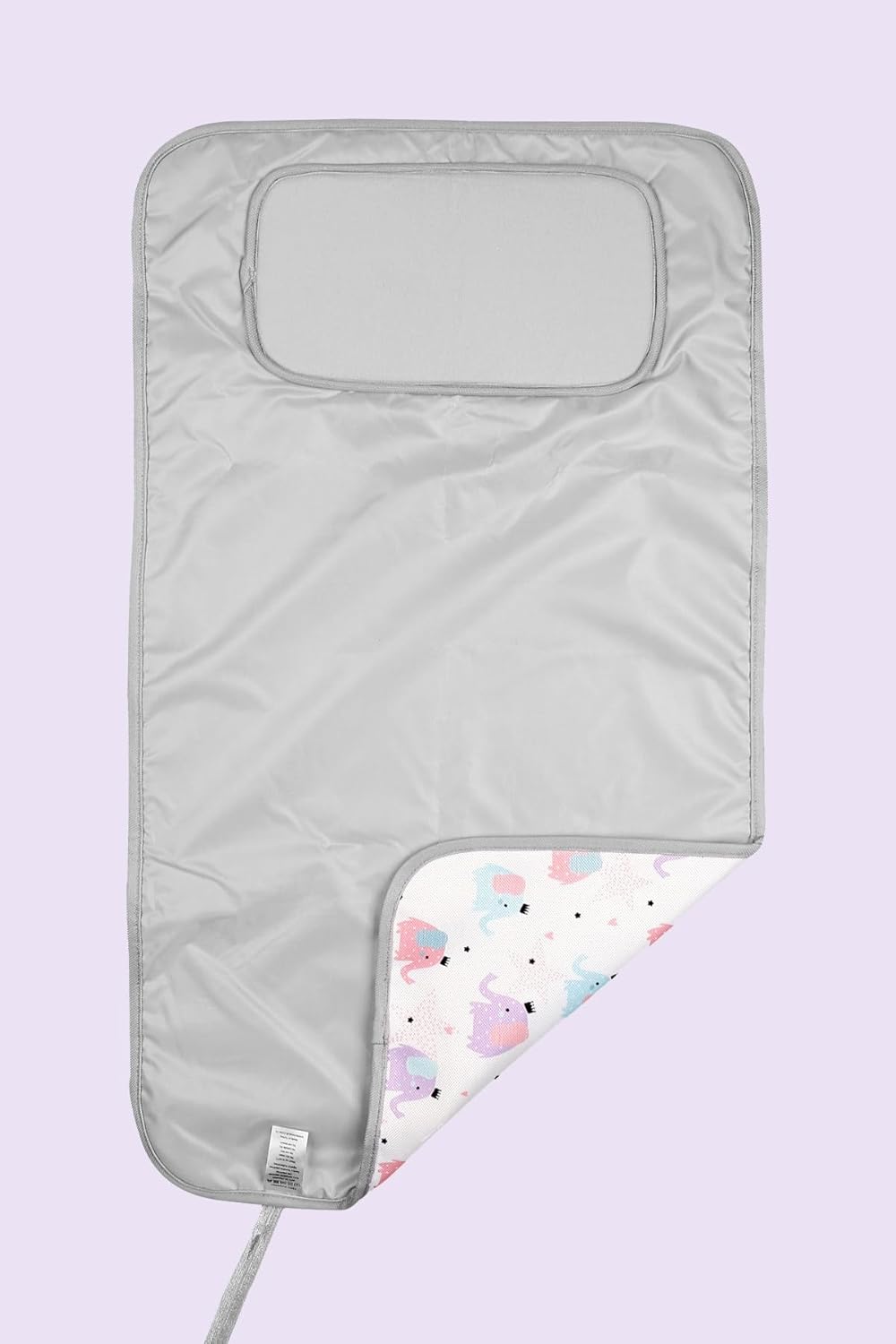 HAMUR HOME Portable Baby Changing Pad – Waterproof, Foldable & Lightweight Travel Mat – Soft & Machine Washable Diaper Changer – Compact & Durable (Elephant)
