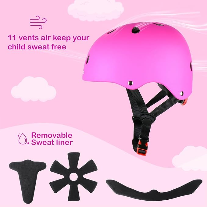 KAMUGO Kids Bike Helmet,Toddler Helmet Adjustable Kids Bicycle Helmet Girls Or Boys Ages 2-8/8-14 Years Old Multi-Sports for Cycling Skateboard Scooter-BubblyBeeBaby