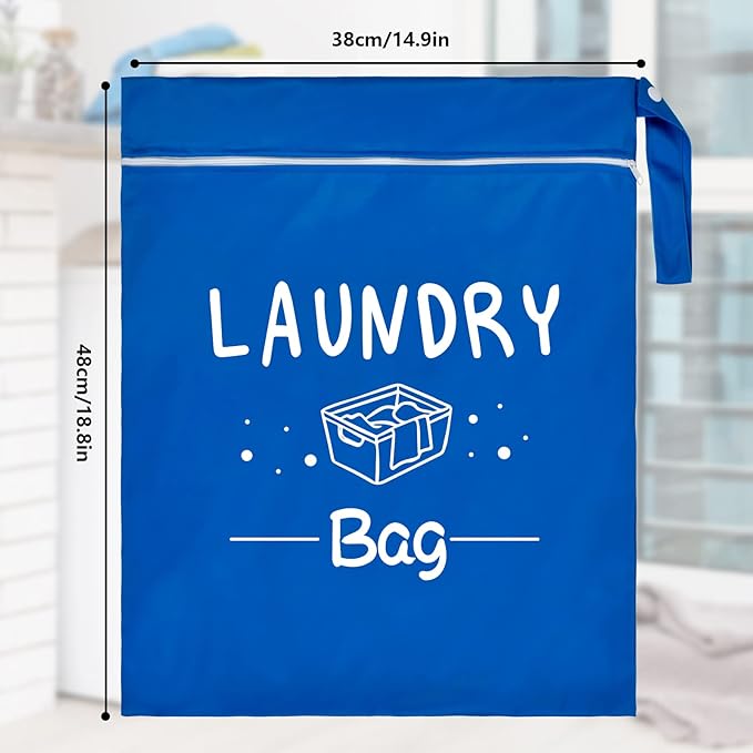 2 Pcs Large Travel Laundry Bag - Waterproof Wet Dry Washable for Dirty Clothes, Bathing Suit, Workout, Gym, Swimming, Yoga-BubblyBeeBaby