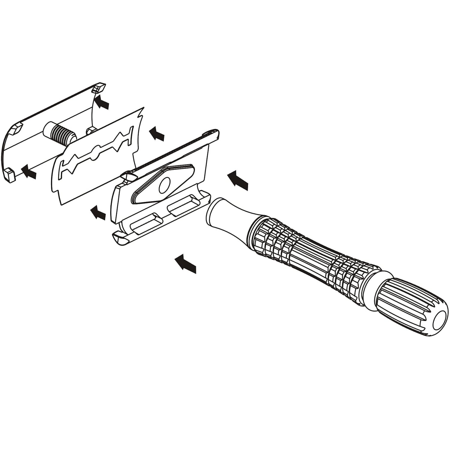 BAILI Classic 3-Piece Double Edge Safety Razor Wet Shaving for Men Women with Platinum Blade and Mirrored Travel Case BD176