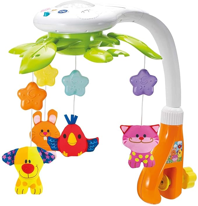 KiddoLab Baby Crib Mobile with Relaxing Music. Includes Ceiling Light Projector with Stars, Animals. Musical Crib Mobile with Timer. Nursery Toys for Babies Ages 0 & Older-BubblyBeeBaby