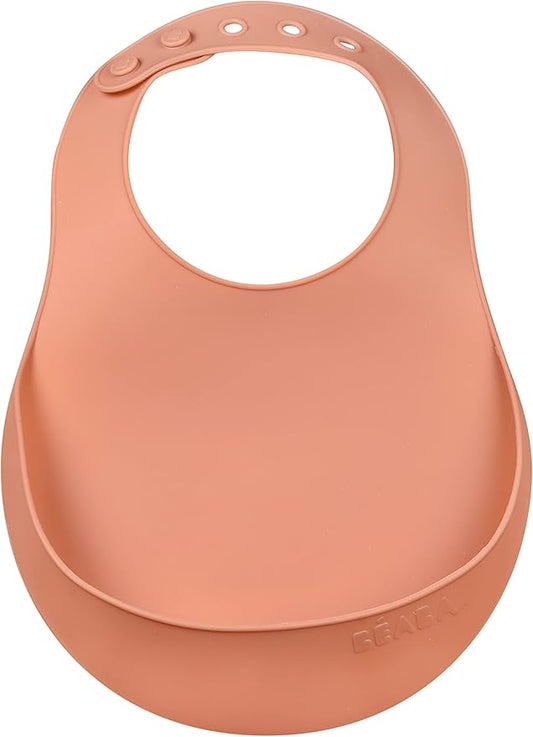 BEABA Silicone Baby Bib, Made with Soft Supple Silicone, Baby Bibs with Baby Food Catcher, Baby Essentials for Baby Feeding-BubblyBeeBaby