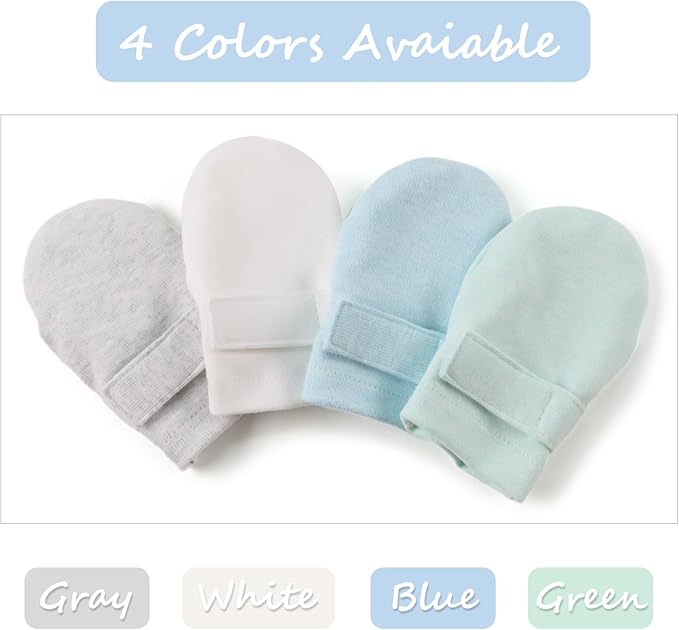 Newborn Baby Mittens Infant No Scratch Gloves Cotton Mitts for Baby Girls Boys-BubblyBeeBaby