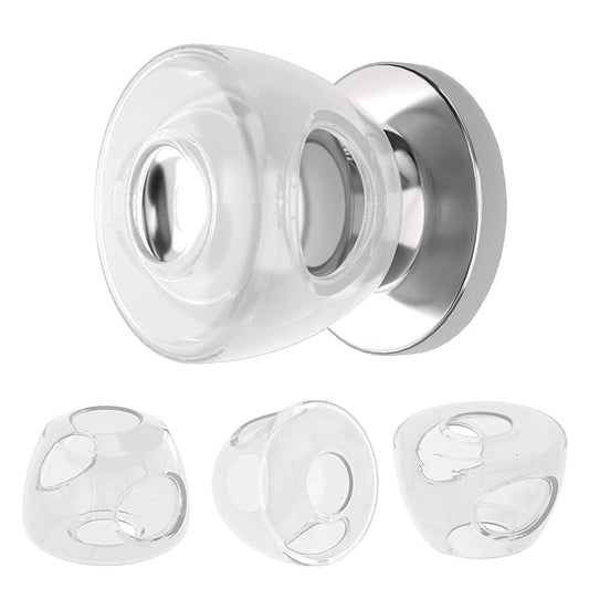 Inaya Baby Proofing Door Knob Cover (4 Pack) - Prevent Children from Opening Doors, Fit Most Round Knobs - Door Knob Safety Cover for Kids, Child Proof Door Lock, Child Proof Door Locks - Clear-BubblyBeeBaby