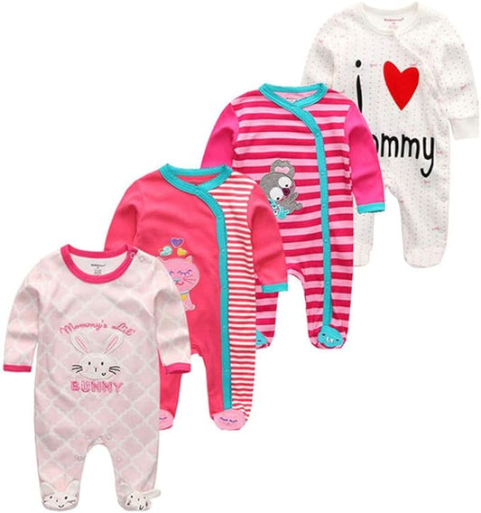 Kiddiezoom Baby and Toddler Boys'Snug Fit Footed One-Piece Romper Jumpsuit Cotton Cotton Footed Outfit-BubblyBeeBaby