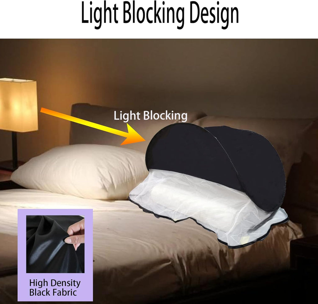 CMINGJ Portable Mosquito Head Net Foldable Pop-Up Travel Essentials Mosquito Net for Bed Free Installation-Large Size Suitable for Bedroom, Camping, nap (Black Large)