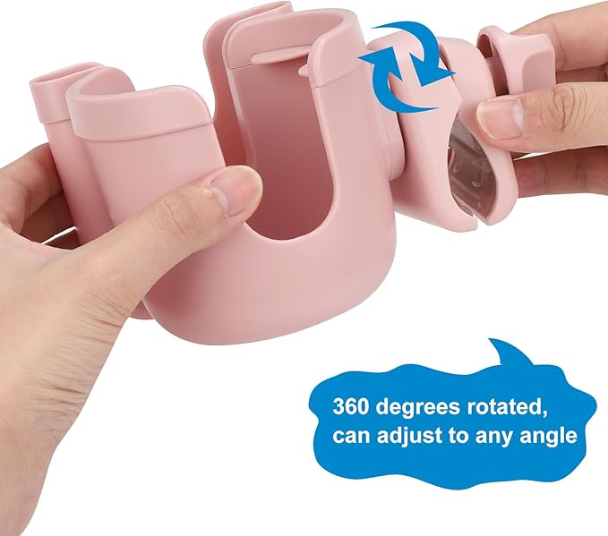 Accmor Stroller Cup Holder with Phone Holder, Bike Cup Holder, Universal Cup Holder for Uppababy Nuna Doona Strollers, 2-in-1 Cup Phone Holder for Stroller, Bike, Wheelchair, Walker, Scooter-BubblyBeeBaby