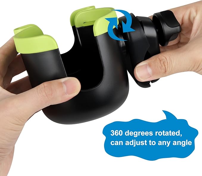 Accmor Stroller Cup Holder with Phone Holder, Bike Cup Holder, Universal Cup Holder for Uppababy Nuna Doona Strollers, 2-in-1 Cup Phone Holder for Stroller, Bike, Wheelchair, Walker, Scooter-BubblyBeeBaby