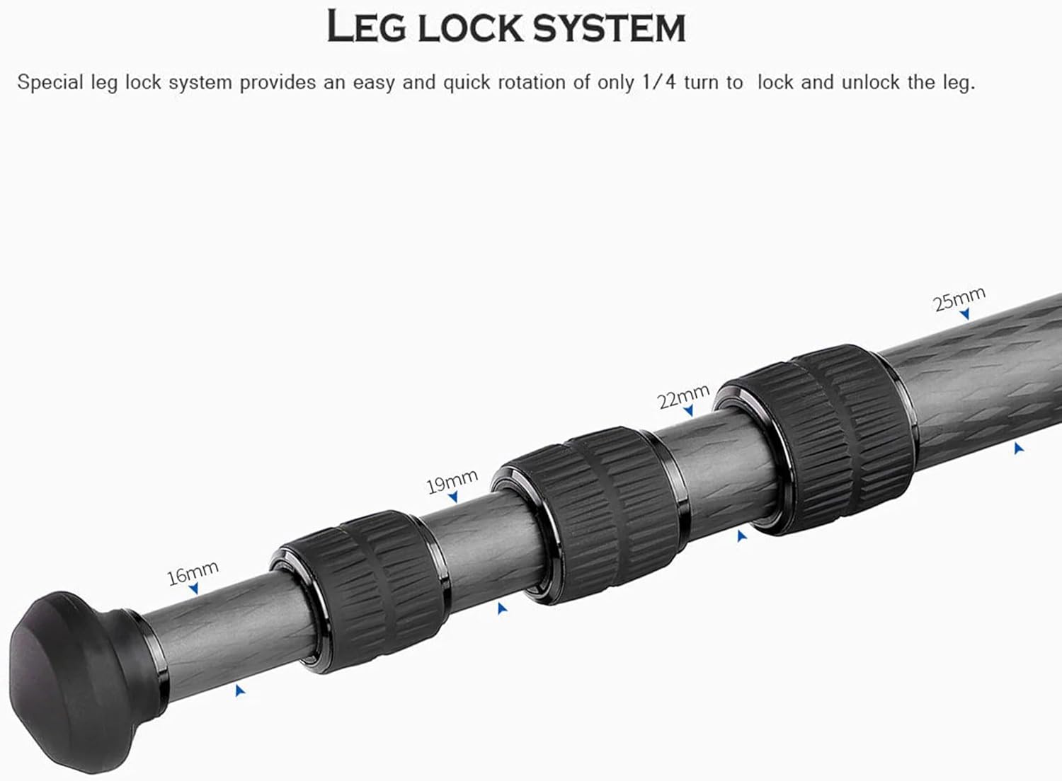 Leofoto Professional Camera Tripod, 46" Compact Carbon Fiber Tripod for DSLR Video Camcorder, 4 Leg Sections, 360° Ball Head, Max Load 8KG/18Lb (LS-254CX+LH-30)