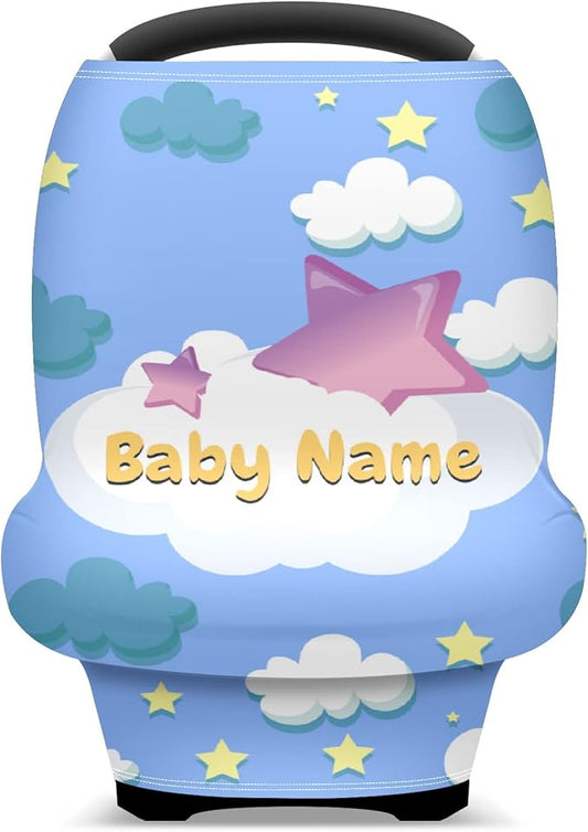 Baby Car Seat Stroller Cover Nursing Cover New Mom Breastfeeding Scarf Soft Stretchy Infant Carrier Cover Car Canopy Coverage-BubblyBeeBaby