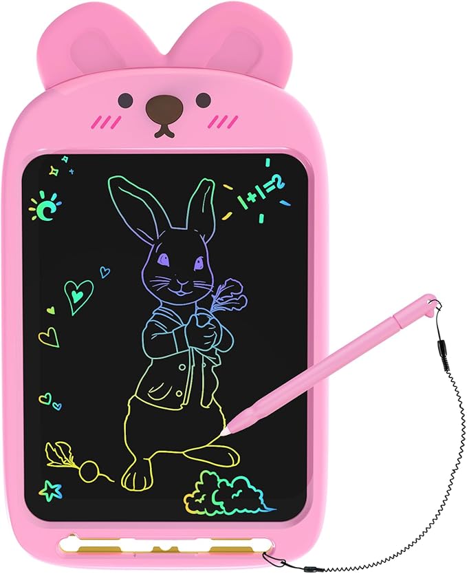 10 Inch LCD Writing Tablet, Erasable Doodle Board Toy, Cute Rabbit Drawing Pad for Kids Ages 2-6 - Educational Christmas Birthday Gift (Rabbit)-BubblyBeeBaby