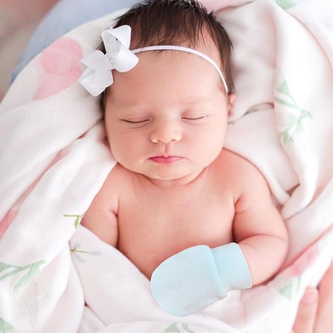 BQUBO 6 Pairs Newborn Baby Boys Girls Mittens 0-6 Months Unisex-Baby Infant Mittens Elastic No Scratch Wrist Gloves-BubblyBeeBaby