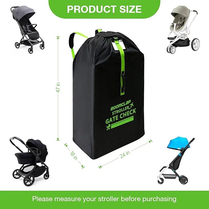 BOOMCLAP Durable stroller travel bag for airplane,stroller bag carseat cover for Double/Single/Jogging Strollers,Waterproof stroller gate check bag-BubblyBeeBaby