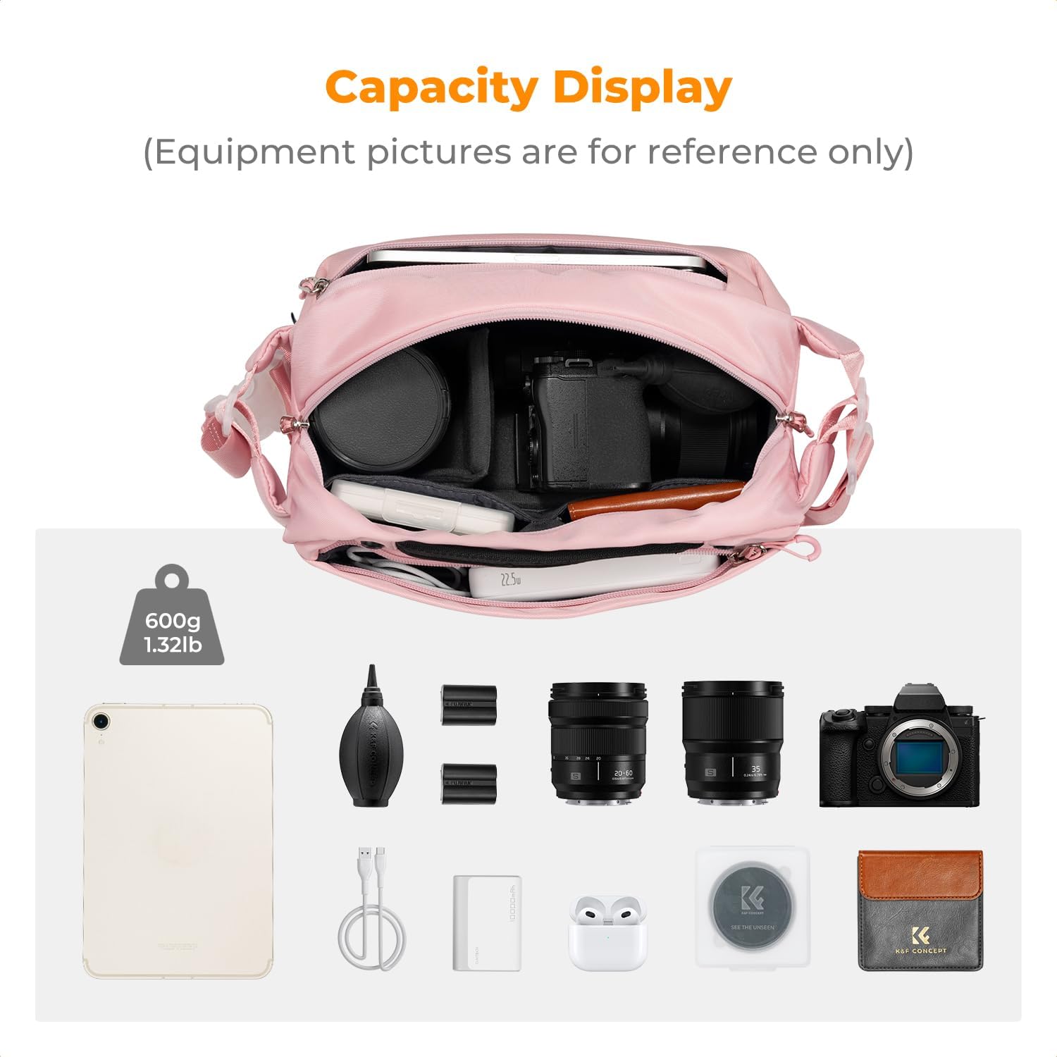 K&F Concept 2 in 1 Sling Bag Everyday Shoulder Bag & Multifunction Photography Crossbody Camera DSLR Backpack Portable Bag