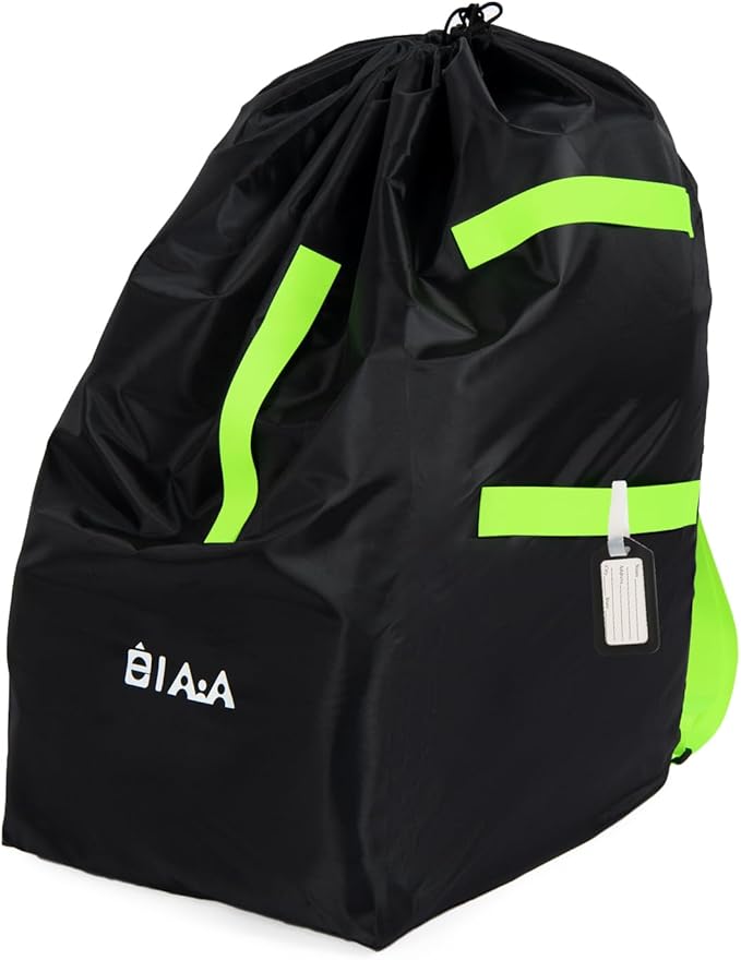 elaia Car Seat Travel Bag for Airplane, Waterproof Wearable with Straps, Large Capacity Padded Car Seat Check Bag, Perfect for Air Travel, Family Vacations, and Parents with Infants-BubblyBeeBaby