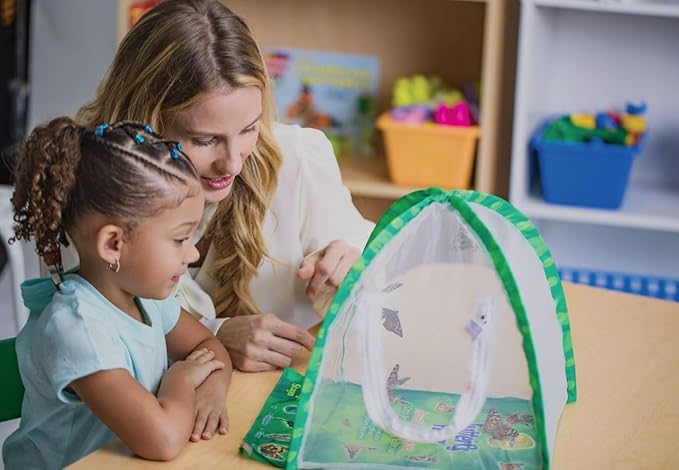 Insect Lore Butterfly Farm - Live Cup of 5 Caterpillars, Reusable Habitat, STEM Butterfly Activity Journal & Supplies - Grow, Observe and Release Painted Lady Butterflies-BubblyBeeBaby