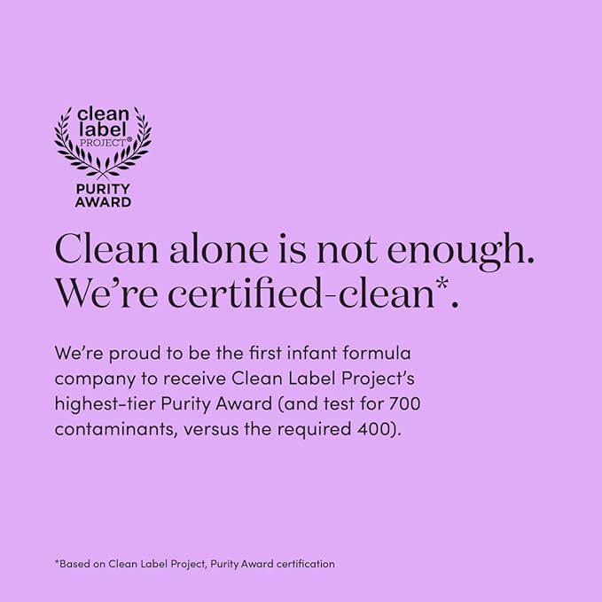 Infant Formula Powder for Infants 0-12 Months, Made With Organic Whole Milk, Clean Label Project Certified, Closest-to-Breast Milk Baby Formula Patented Protein Blend, 24 Ounce (Pack of 4)-BubblyBeeBaby