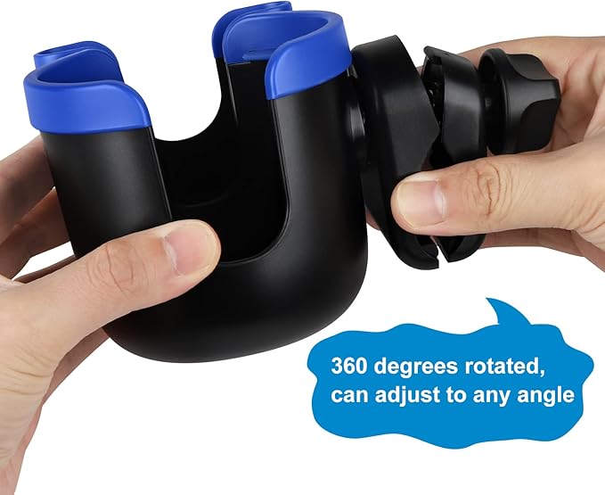 Accmor Stroller Cup Holder with Phone Holder, Bike Cup Holder, Universal Cup Holder for Uppababy Nuna Doona Strollers, 2-in-1 Cup Phone Holder for Stroller, Bike, Wheelchair, Walker, Scooter-BubblyBeeBaby
