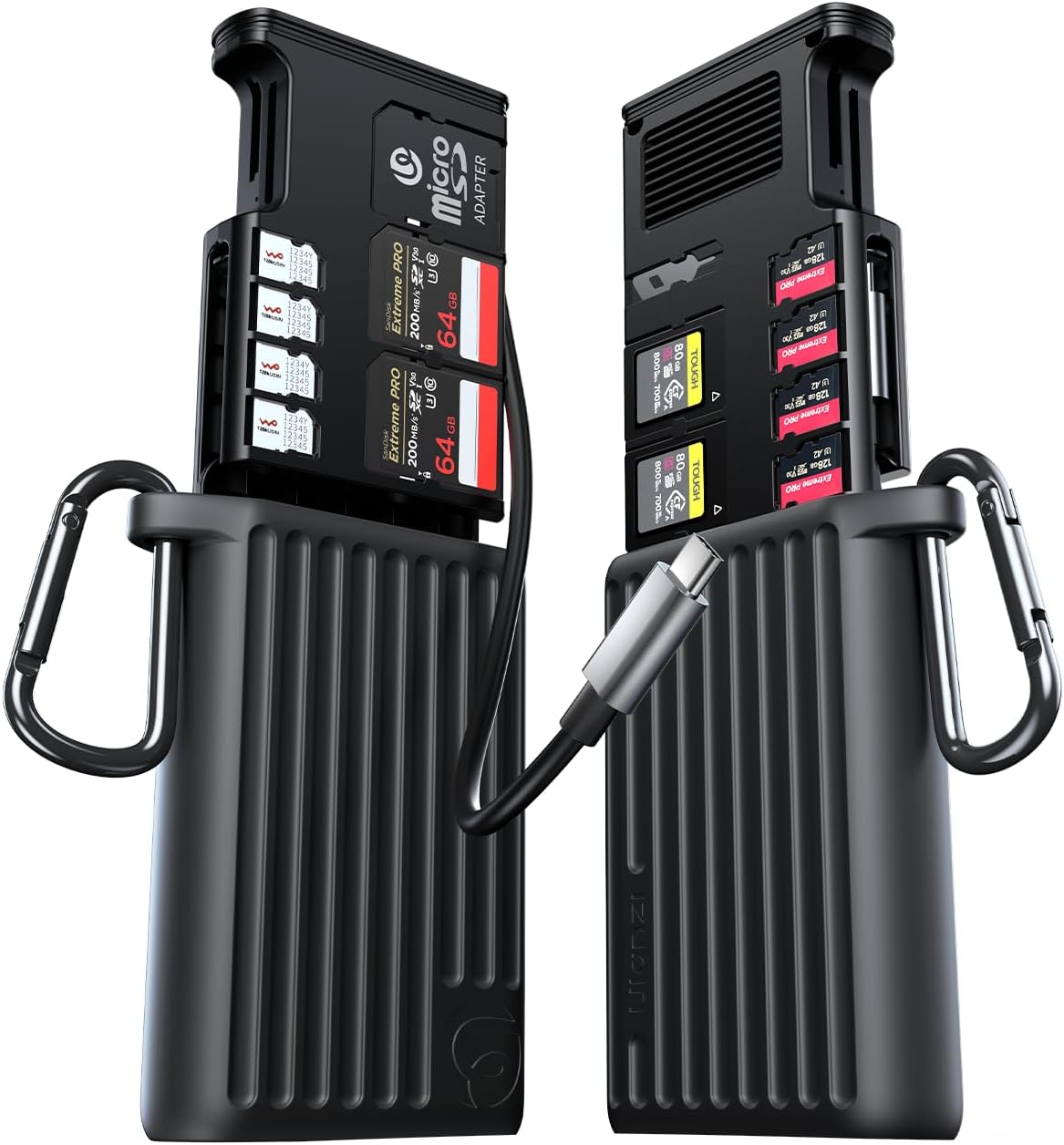 ULANZI MCR-01 High-Speed SD Card Reader Case, USB 3.2 CFexpress A Card Reader, 2 in 1 SD/Micro SD Card Reader Holder, Waterproof Case, Type-C SD/TF Card Storage Case for iPhone/Android, Action Cameras