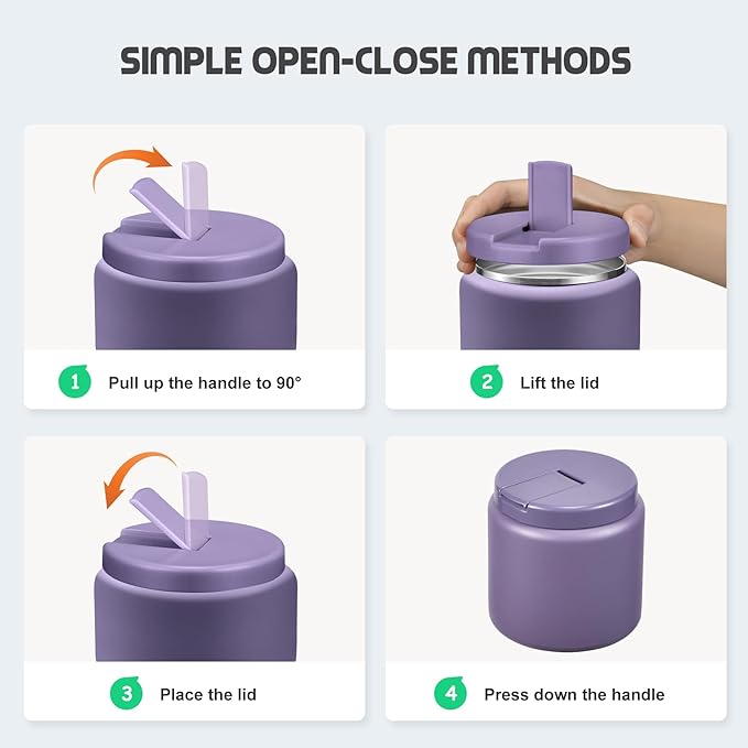 26oz Soup Thermo for Hot Food Kids with Buckle Lid Insulated Vacuum Food Jar Wide Mouth Leakproof Stainless Steel Lunch Container (Purple)-BubblyBeeBaby