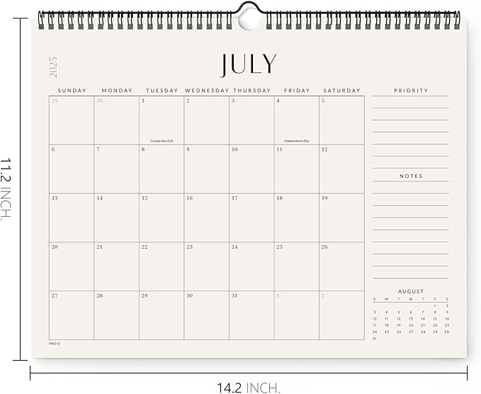 Jotsome Wall Calendar 2025-2026, Academic Monthly Wall Calendar From July 2025 to December 2026 14.2x11.2 inch for Home and Office, Easy Planning-BubblyBeeBaby