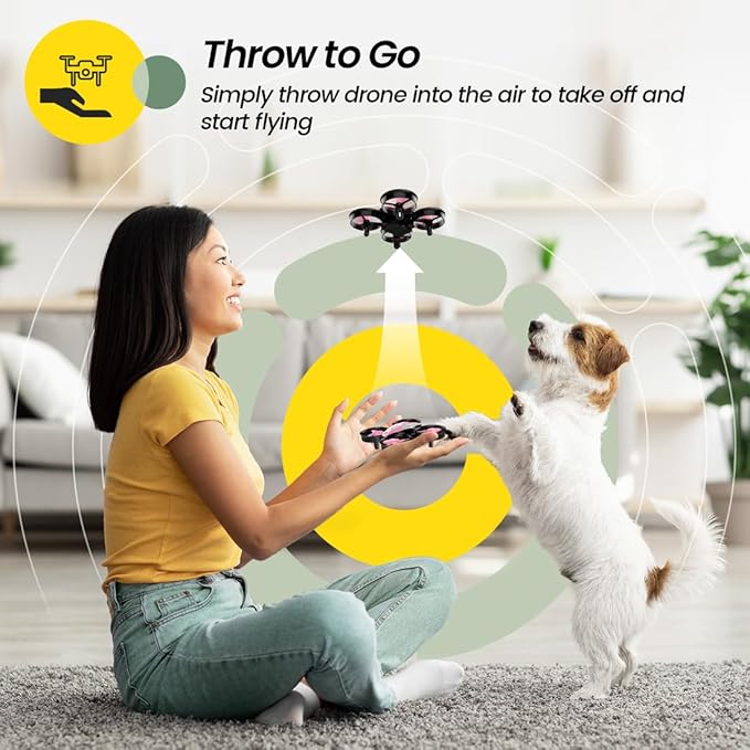 Holy Stone HS210 Mini Drone for Kids 8-12 and Beginners, RC Nano Quadcopter Indoor Drone with Circle Fly, Auto Hovering, 3D Flip, and Headless Mode, Great Gift Toy for Boys and Girls, Pink-BubblyBeeBaby