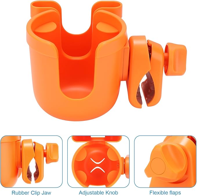 Accmor Stroller Cup Holder with Phone Holder, Bike Cup Holder, Universal Cup Holder for Uppababy Nuna Doona Strollers, 2-in-1 Cup Phone Holder for Stroller, Bike, Wheelchair, Walker, Scooter-BubblyBeeBaby