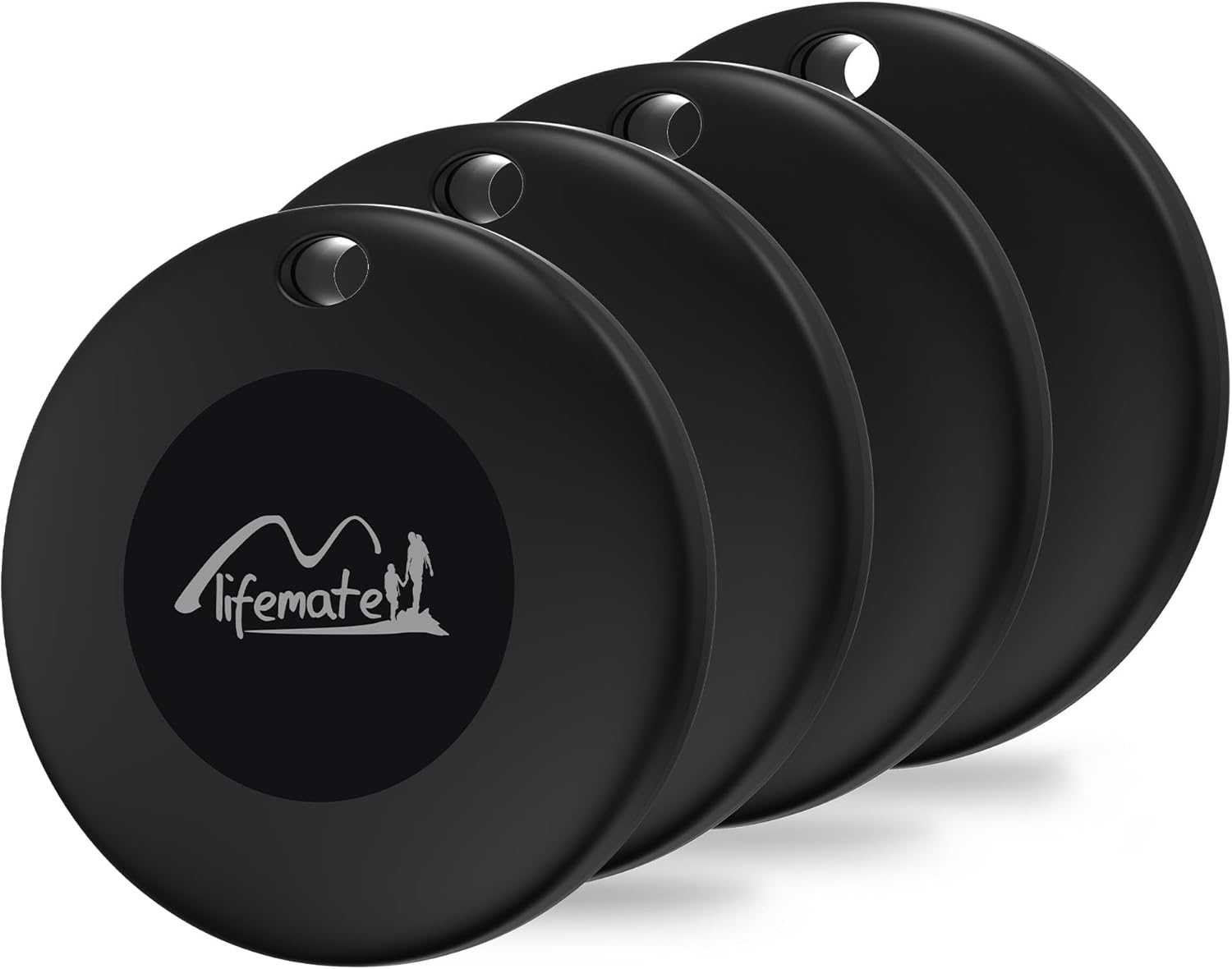 Lifetag Tracker for Android, Bluetooth Tracking Tag for Google Find My Device (Find Hub) App, Item Finder Locator for Keys, Luggage, Backpack, Purse (BLK, 4PCS)