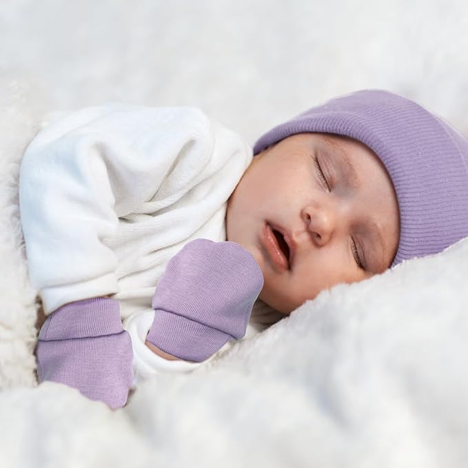 Newborn Baby Mittens No Scratch Cotton Elastic Wrist Gloves Infant Toddler Mittens for Baby Boy Girl 0-6 Months-BubblyBeeBaby