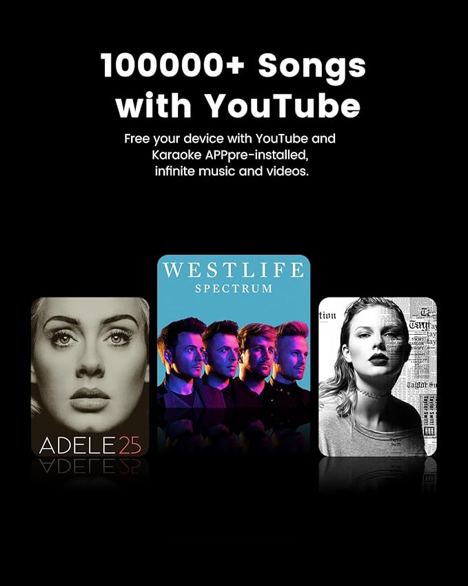 Karaoke Machine with Microphone Stand, Portable Bluetooth Speaker for Party, Backyard, Karaoke System with 2 Wireless Microphone for Adults Kids, for Women, Men, Singing Lovers-BubblyBeeBaby