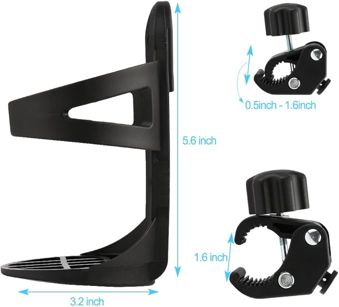 Accmor Stroller Cup Holder, Universal Cup Holder for Uppababy, Nuna, Doona Strollers, 360 ° Rotatable Bottle Holder for Stroller, Bike, Wheelchair, Walker, Scooter-BubblyBeeBaby