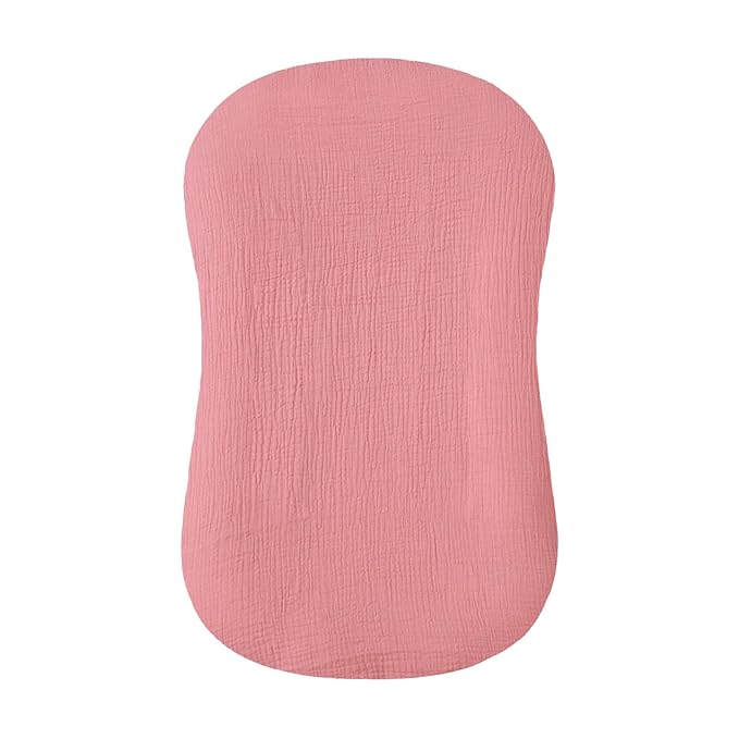Hooyax Muslin Baby Lounger Cover Soft Organic Cotton Slipcover Fits Newborn Lounger for Baby Boys and Girls (Flesh Pink)-BubblyBeeBaby