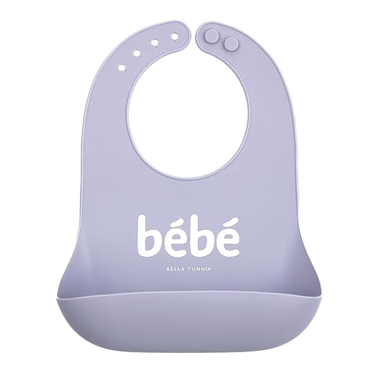Bella Tunno Baby Bib for Eating, Waterproof Silicone Bib with Large Food Catcher, Adjustable Fit for Babies 4-12 months & Toddlers 1-3 Years, Boys & Girls, Bebe-BubblyBeeBaby