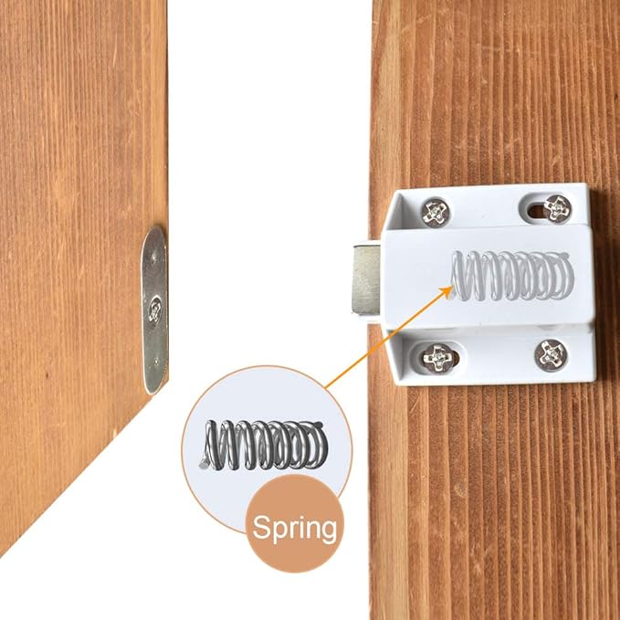 10 Pack Magnetic Push Latch Catch Push to Open Latch Pressure Touch Release Cabinet Catch for Doors Drawers Release Latch Kitchen Drawer Push Catch Pop Out Latch (White)-BubblyBeeBaby