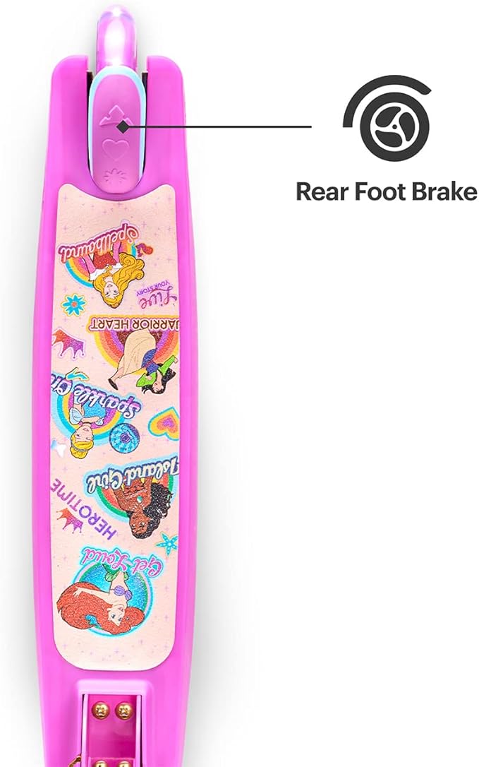 Jetson Character Kids Kick Scooter, LED Lights on Stem & Light-Up Wheels, Lightweight Frame, Height-Adjustable Handlebar, Lean-to-Steer System, Easy-Fold Mechanism-BubblyBeeBaby