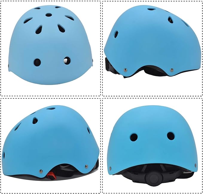 Kids Bike Helmet Set Adjustable for Children, Boys, Girls and Teenagers Aged 3-8 Years Includes Elbow, Knee, Wrist Guards Children's Helmet Protection Set for Bikes SkateboardsRollerskates-BubblyBeeBaby
