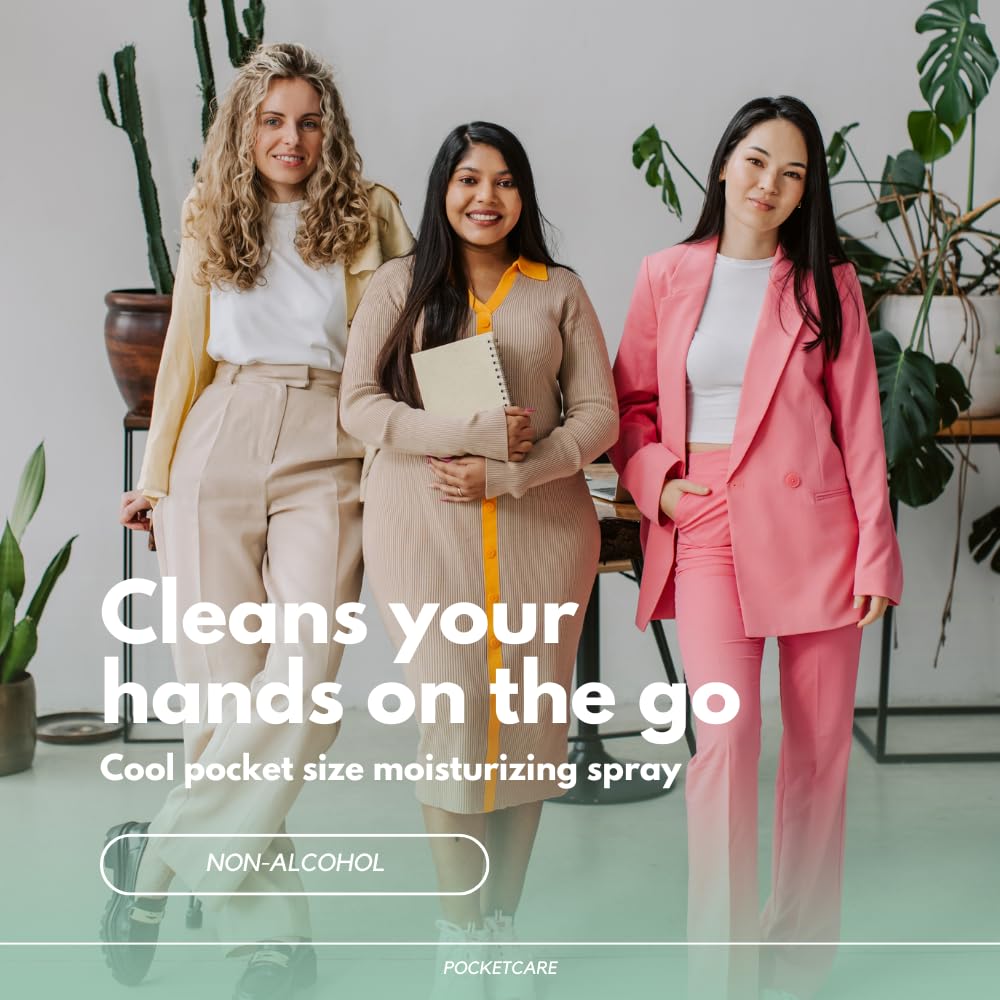 POCKET CARE | 3 Pack Verbena Scented Hand sanitizer Spray 15 ml - Spray for Hands | Organic Moisturizing Spray | Travel Size - Travel Accessories | 100% natural (Lemon Verbena)