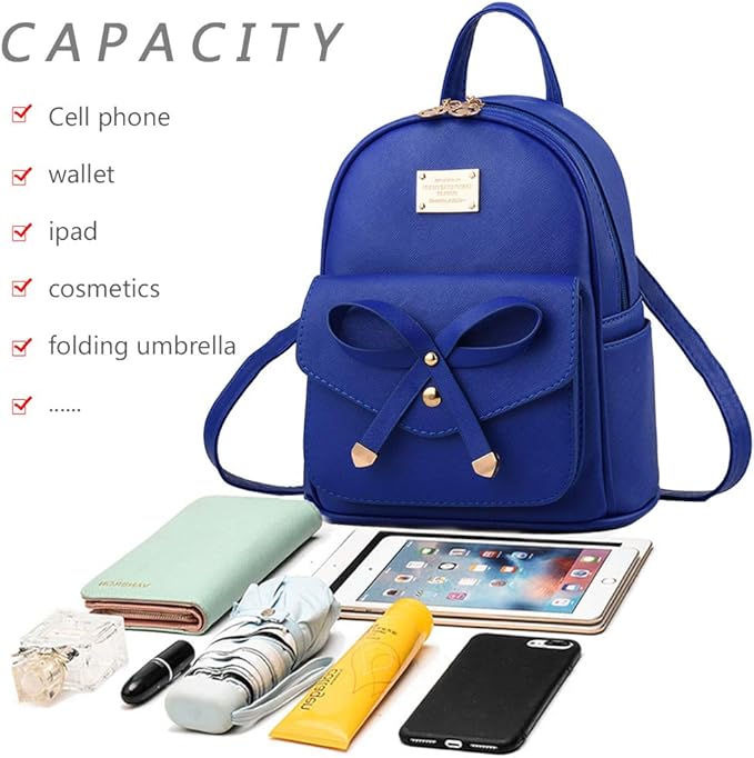 I IHAYNER Girls Bowknot Cute Leather Backpack Mini Backpack Purse for Women-BubblyBeeBaby