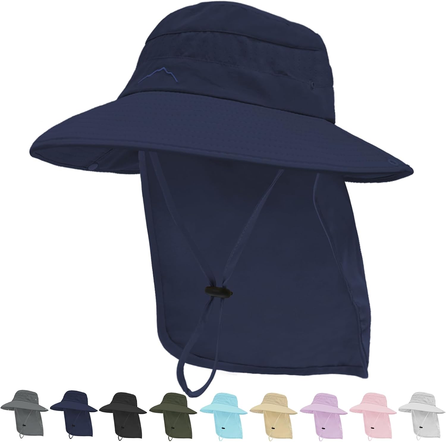 Sun Hats for Men Women, UPF50+ Protection Safari Hat,Wide Brim Fishing Hat with Neck Flap,Bucket Hats for Beach Hiking
